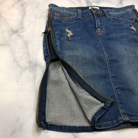 Hudson Jeans Foxy Marianne Pencil Skirt Denim Blue - Picture 3 of 8